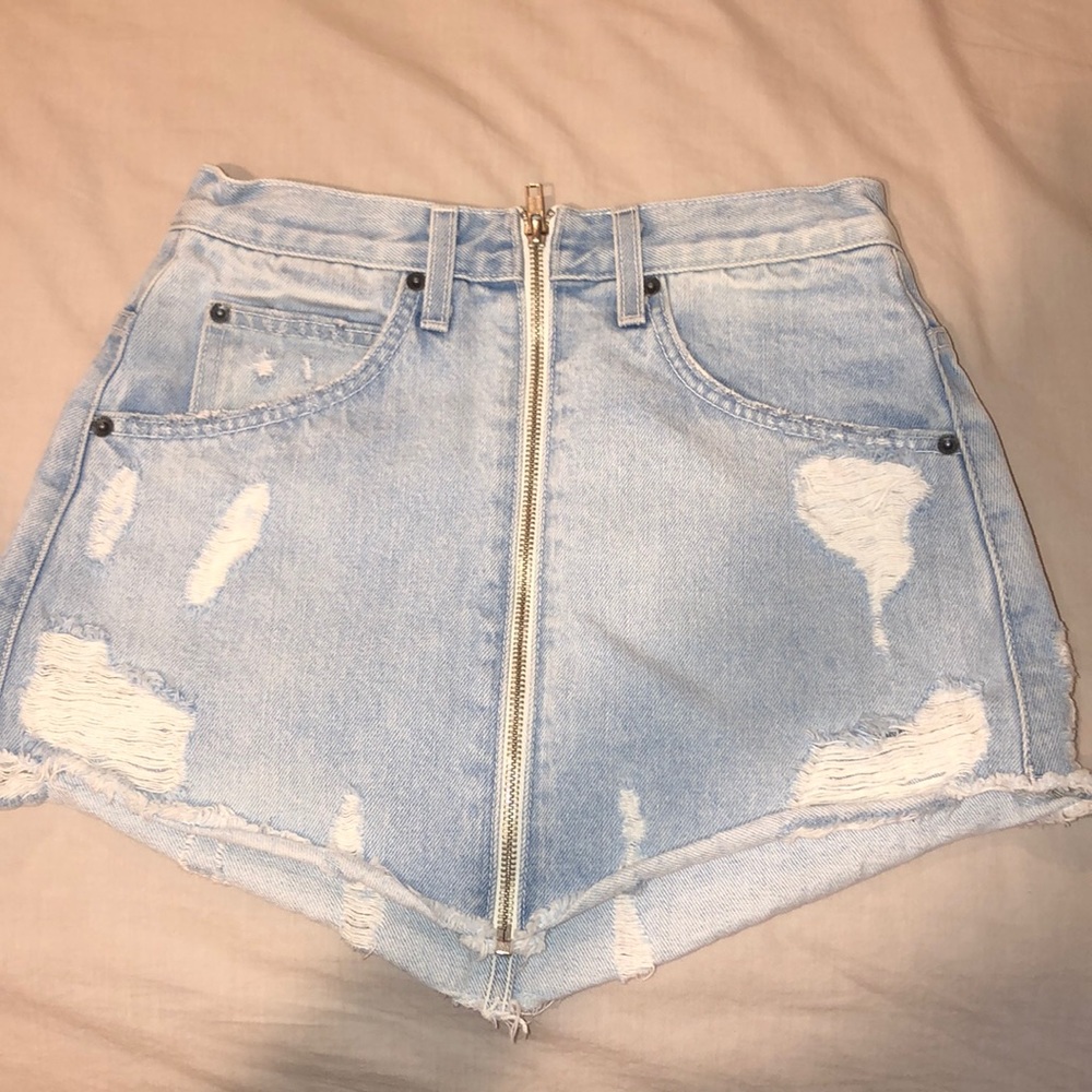 Carmar denim skirt zip